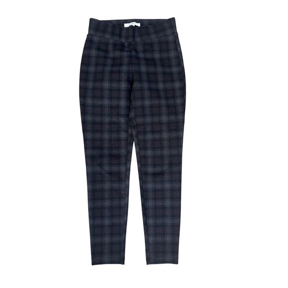 Loft Pull on Plaid Pants brown and black Womens XSmall Petite - Picture 2 of 6